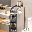 Organizador Estrecho con Cajones para Baño | Compacto, Impermeable, con Ruedas y Porta Pañuelos Integrado